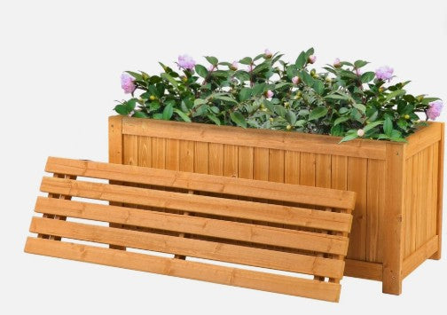 3 in 1 Wood Bench / Storage / Outdoor Raised Garden Bed Planter Box with Open-Ended Base