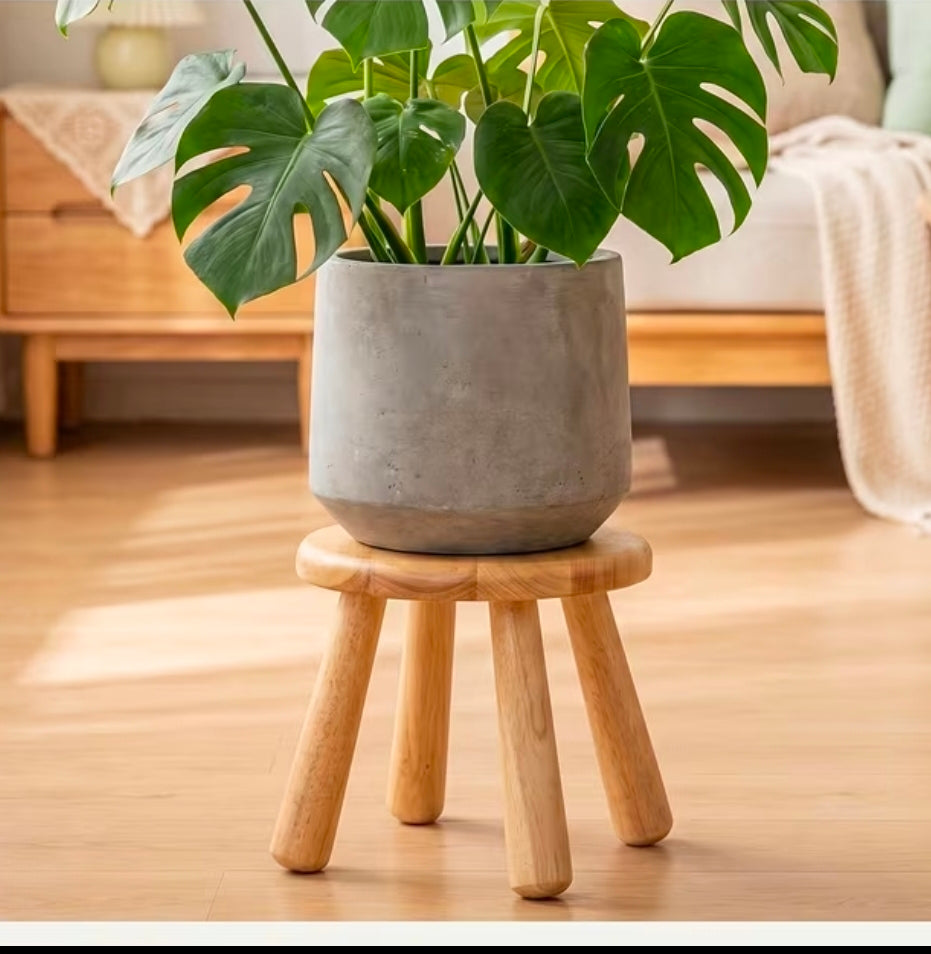 Solid Wood Round Stool | Rustic Side Table | Adirondack Chair Companion | Plant Stand | Foot Rest | Indoor & Outdoor Accent
