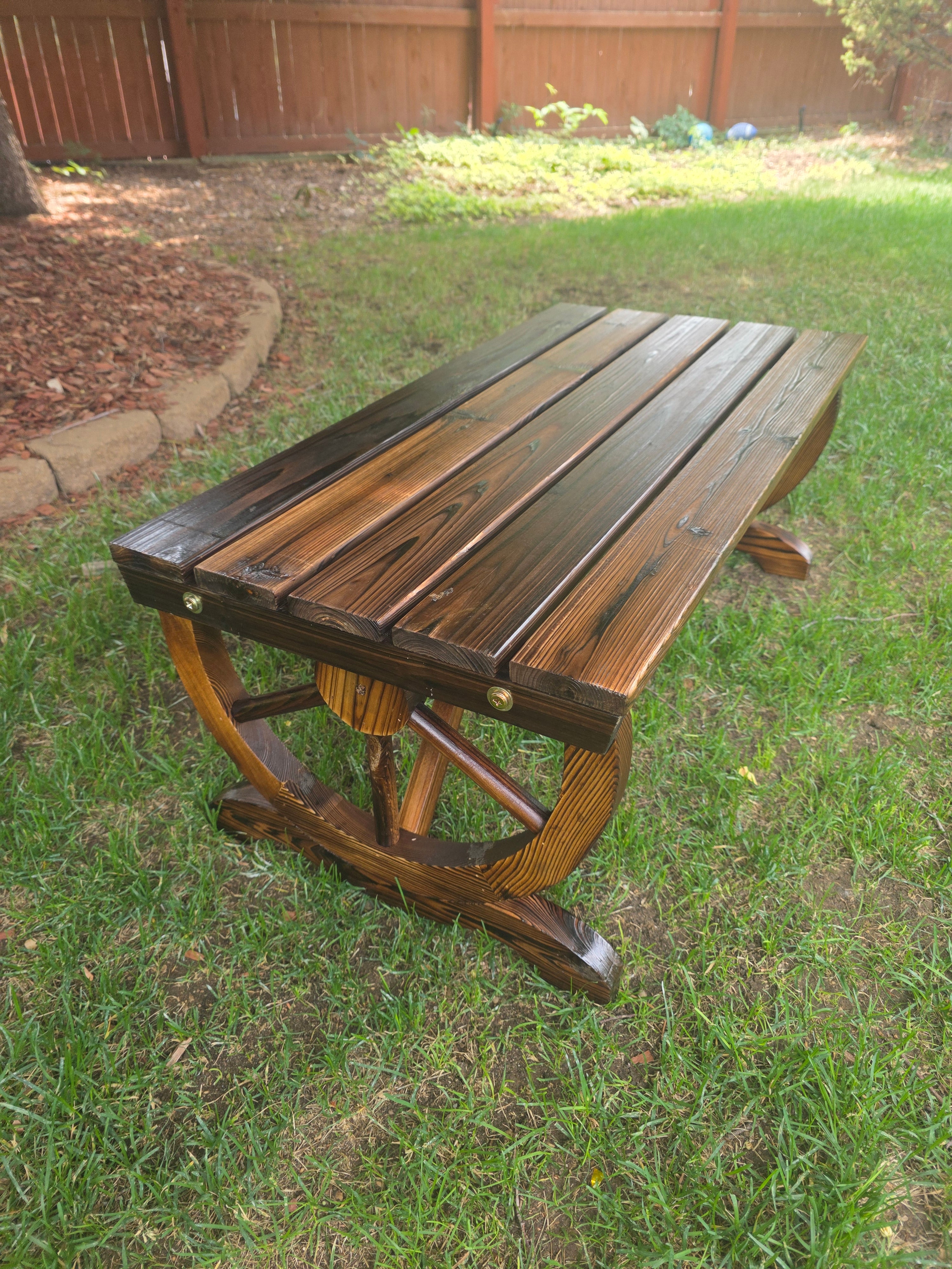 Handcrafted Rustic Wood Bench / Garden bench / Coffee Table
