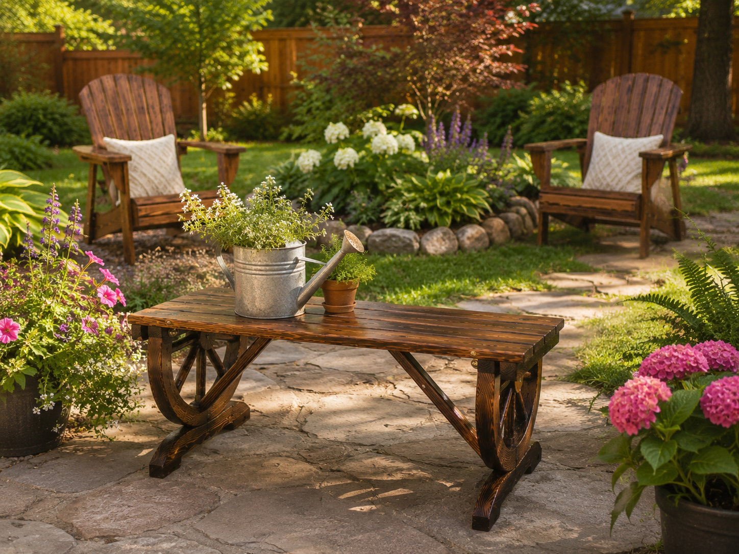 Handcrafted Rustic Wood Bench / Garden bench / Coffee Table