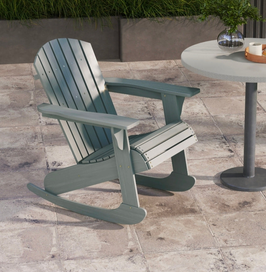 Beautiful Solid Wood Adirondack Rocking Chairs – Comfortable, Sturdy, and Ready for Your Patio